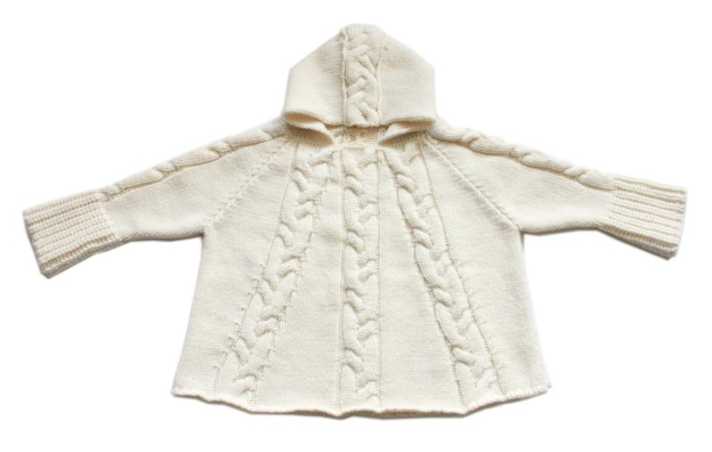 Poncho kids blanc - 100% cachemire Cataleya