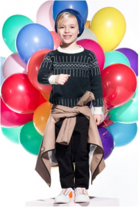 Florence - Pitti Bimbo - Pull enfant noir et blanc en cachemire Cataleya