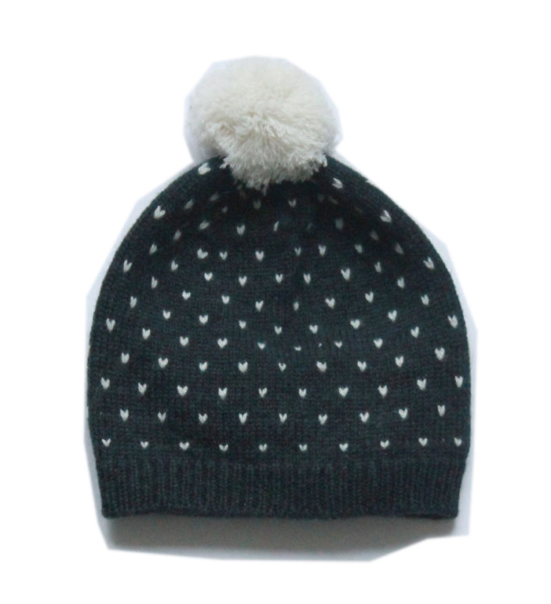 Baby Hat Black & Perle - 100 % cashmere Cataleya