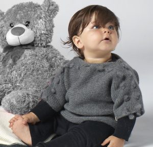 Pull enfant gris en cachemire Cataleya