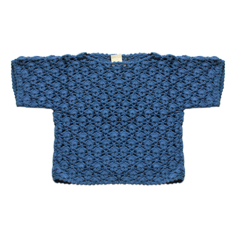 Pull en crochet motif étoile.